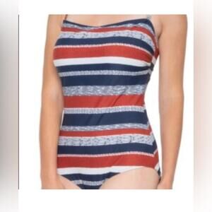 Seekers One-Piece UPF Striped Swimsuit size 12